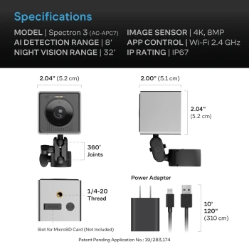 AC Infinity SPECTRON 3 – AI 4K Grow-Kamera mit Nachtsicht