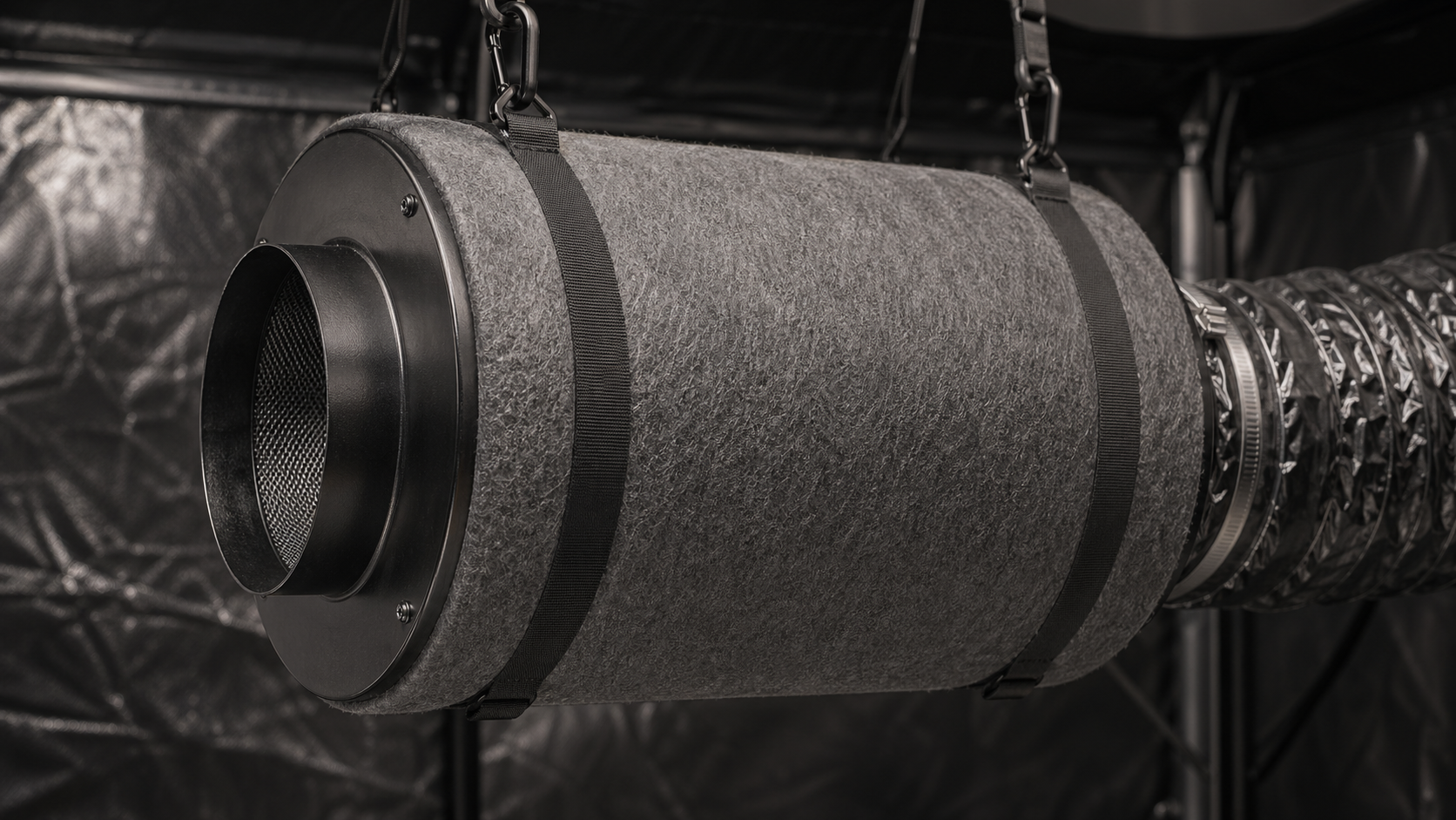 Aktivkohlefilter mit Vorfilter im Growzelt